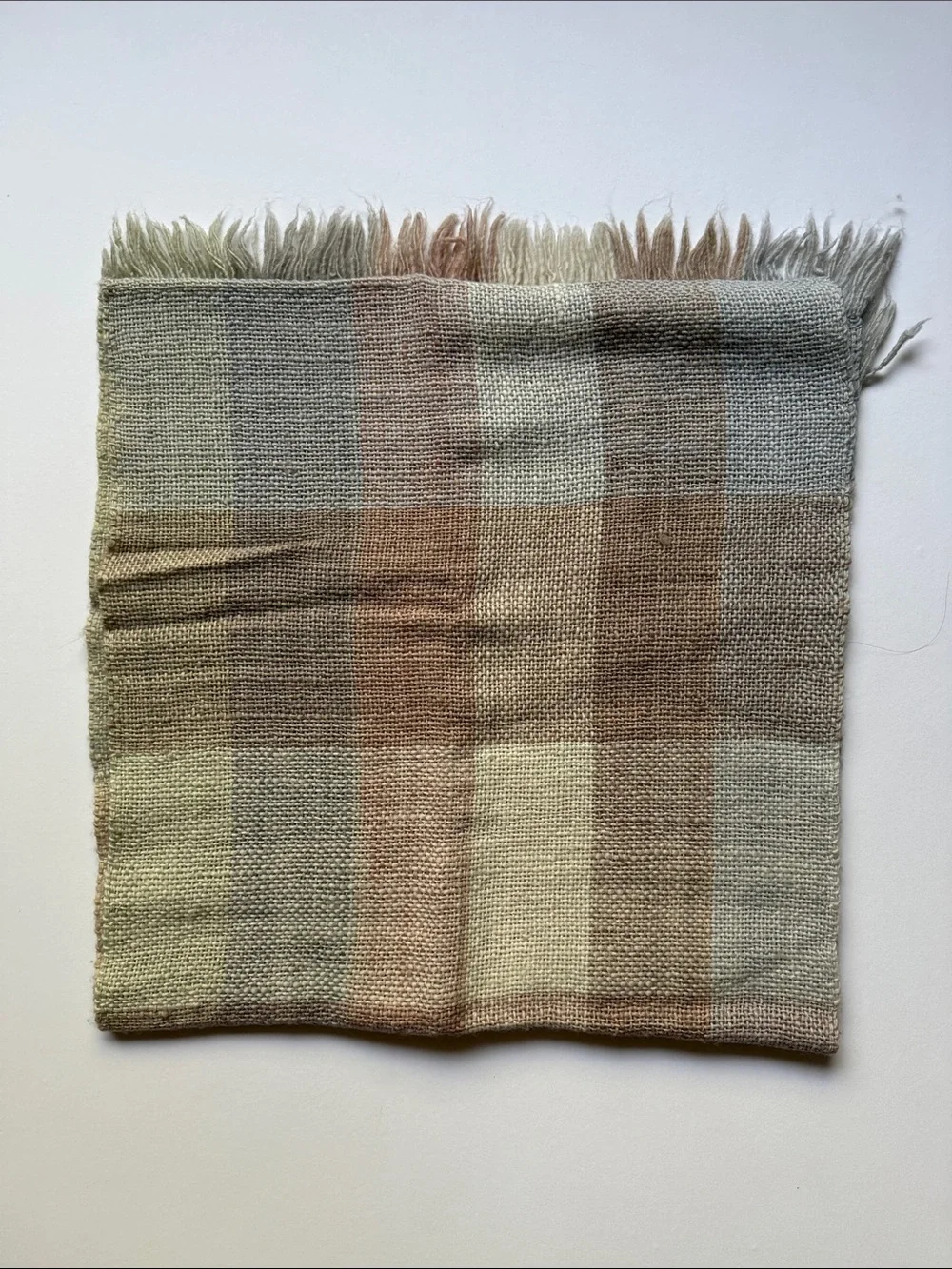 Manos del Uruguay Neutral Striped Woven Fringe 100% Virgin Wool Scarf